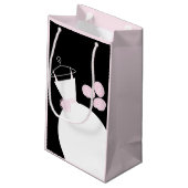 の結婚ガウンピンク抱き枕ブラック淡い色のピンク スモールペーパーバッグ (裏面アングル)