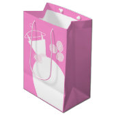 の結婚ガウンピンク抱き枕中 ミディアムペーパーバッグ (正面アングル)
