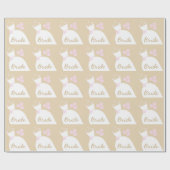 の結婚ガウンピンク「花嫁」ベージュラッピング紙 ラッピングペーパー (フラット)