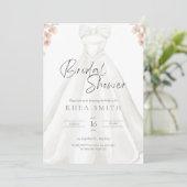 の結婚ガウンフローラブライダルシャワー招待 招待状 (スタンド正面)