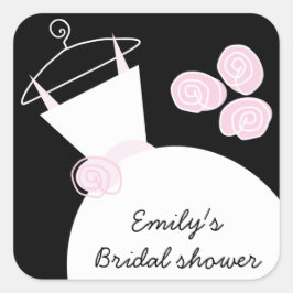 の結婚ガウンブライダルシャワースクエアブラック スクエアシール