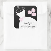 の結婚ガウンブライダルシャワースクエアブラック スクエアシール (バッグ)