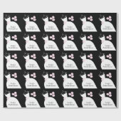 の結婚ガウンブライダルシャワーブラック ラッピングペーパー (フラット)