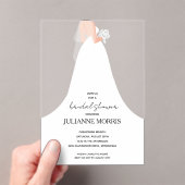 の結婚ガウンブライダルシャワー アクリル招待状 (インサイチュ (ポータブル))