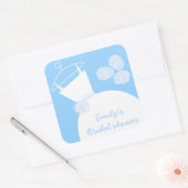 の結婚ガウンブルー'ブライダルシャワー'のステッカー正方形 スクエアシール (封筒)