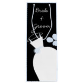 の結婚ガウンブルーブライド新郎新婦ブラックパステルワイン ワインギフトバッグ (裏面)