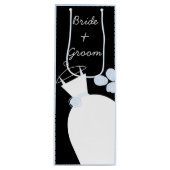 の結婚ガウンブルーブライド新郎新婦ブラックパステルワイン ワインギフトバッグ (正面)