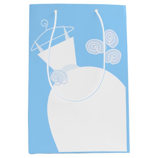 の結婚ガウンブルー抱き枕中 ミディアムペーパーバッグ (正面)