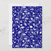 の結婚ガウン王室のオン青ブライダルシャワー招待状 招待状 (裏面)