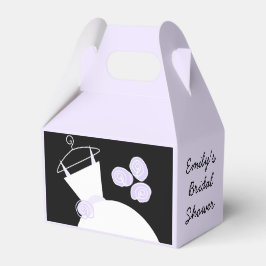 の結婚ガウン紫の好意の黒紫の切り妻 フェイバーボックス