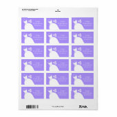 の結婚ガウン紫ブライダルシャワー培地 ラベル (フルシート)