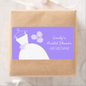 の結婚ガウン紫ブライダルシャワー水平 ラベル (インサイチュ)