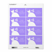 の結婚ガウン紫ブライダルシャワー水平 ラベル (フルシート)