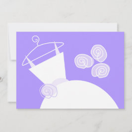 の結婚ガウン紫ブライダルシャワー水平 招待状