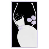 の結婚ガウン紫抱き枕黒淡い色の紫 スモールペーパーバッグ (裏面)