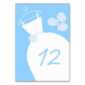 の結婚ガウン青のテーブルカード テーブルナンバー (裏面)