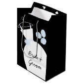 の結婚ガウン青の花嫁と新郎ブラックミディアム ミディアムペーパーバッグ (正面アングル)