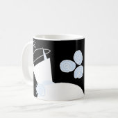 の結婚ガウン青の「花嫁」マグブラック コーヒーマグカップ (正面左)