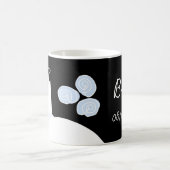 の結婚ガウン青の「花嫁」マグブラック コーヒーマグカップ (中央)