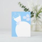 の結婚ガウン青はがき ポストカード (スタンド正面)