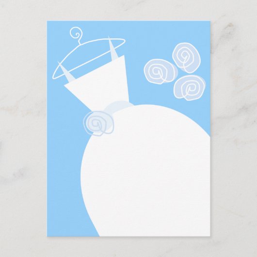 の結婚ガウン青はがき ポストカード (正面)