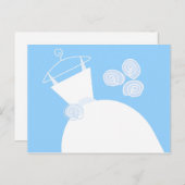 の結婚ガウン青はがき（水平） ポストカード (正面/裏面)