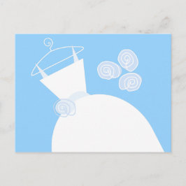 の結婚ガウン青はがき（水平） ポストカード