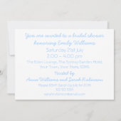 の結婚ガウン青ブライダルシャワー横白 招待状 (裏面)