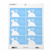 の結婚ガウン青ブライダルシャワー水平 ラベル (フルシート)