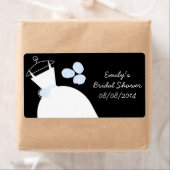 の結婚ガウン青ブライダルシャワー黒水平 ラベル (インサイチュ)