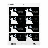 の結婚ガウン青ブライダルシャワー黒水平 ラベル (フルシート)