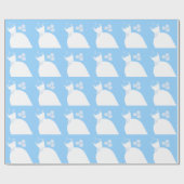 の結婚ガウン青ラッピング紙 ラッピングペーパー (フラット)