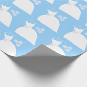 の結婚ガウン青ラッピング紙 ラッピングペーパー (角)