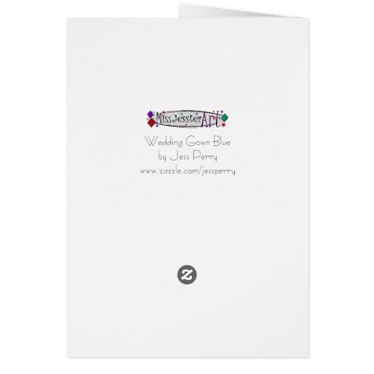 の結婚ガウン青文字垂直 (裏面)