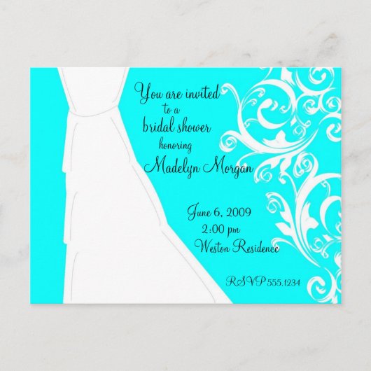 の結婚ガウン インビテーションポストカード (正面)