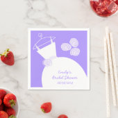 の結婚ガウン・パープルブライダルシャワー「文字」 スタンダードカクテルナプキン (インサイチュ)