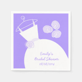 の結婚ガウン・パープルブライダルシャワー「文字」 スタンダードカクテルナプキン