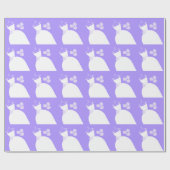 の結婚ガウン・パープル包装紙 ラッピングペーパー (フラット)