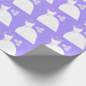 の結婚ガウン・パープル包装紙 ラッピングペーパー (角)