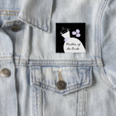 の結婚ガウン・パープル「花嫁の母」ブラック 缶バッジ (インサイチュ)