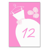の結婚ガウン・ピンクのテーブルカード テーブルナンバー (裏面)
