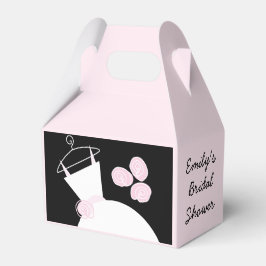 の結婚ガウン・ピンクの好意ブラックピンクの切り妻 フェイバーボックス