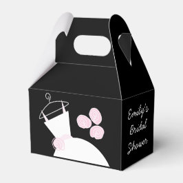 の結婚ガウン・ピンクの特色黒切り妻 フェイバーボックス