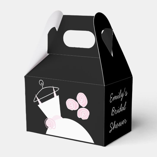 の結婚ガウン・ピンクの特色黒切り妻 フェイバーボックス (正面サイド)