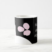 の結婚ガウン・ピンク「花嫁の母」ブラック コーヒーマグカップ (中央)