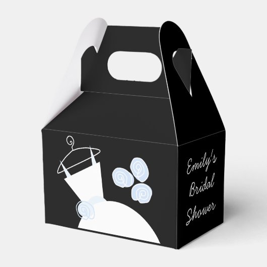 の結婚ガウン・ブルーの好意ブラック・ゲーブル フェイバーボックス (正面サイド)