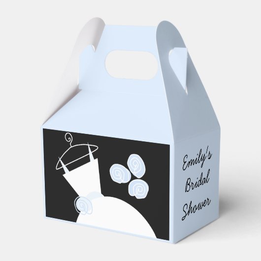 の結婚ガウン・ブルーの好意ブラック・ブルーの切り妻 フェイバーボックス (正面サイド)