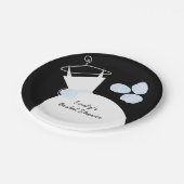 の結婚ガウン・ブルー「ブライダルシャワー」ブラック ペーパープレート (アングル)