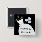 の結婚ガウン・ブルー・マザー・オブ・ザ・ブライド 缶バッジ (正面&裏面)