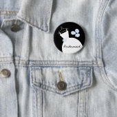 の結婚ガウン・ブルー「花嫁メイド」ボタン黒 缶バッジ (インサイチュ)